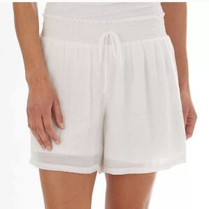 Apt 9 Women's XL White Gauze Smocked Waist Pull On Shorts Flowy Boho NWT